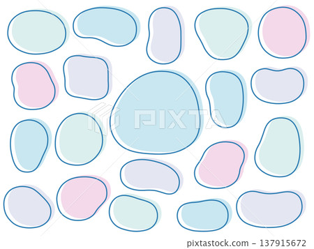 A set of loosely framed vector illustrations. Frames, fluid shapes, ellipses, curves. A set of loosely framed vector illustrations. Frames, fluid shapes, ellipses, curves. 137915672