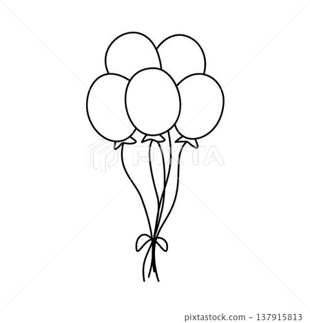 balloon line art outline balloon party balloon line art outline balloon party 137915813
