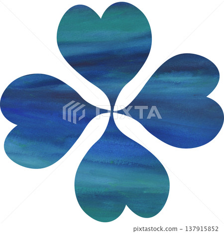 美麗的水彩四葉草圖示圖像插圖 137915852