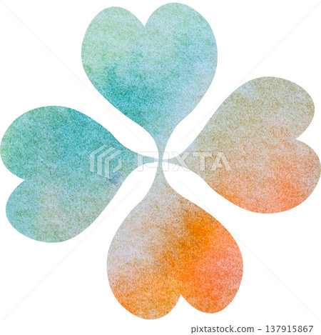 Beautiful watercolor four-leaf clover icon image illustration 137915867