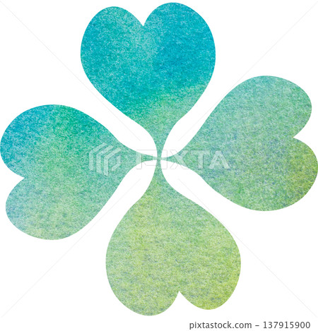 美麗的水彩四葉草圖示圖像插圖 137915900