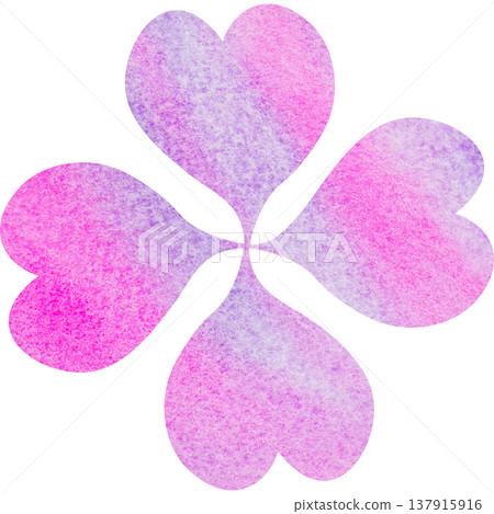 Beautiful watercolor four-leaf clover icon image illustration 137915916