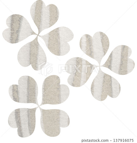Beautiful watercolor four-leaf clover icon image illustration 137916075