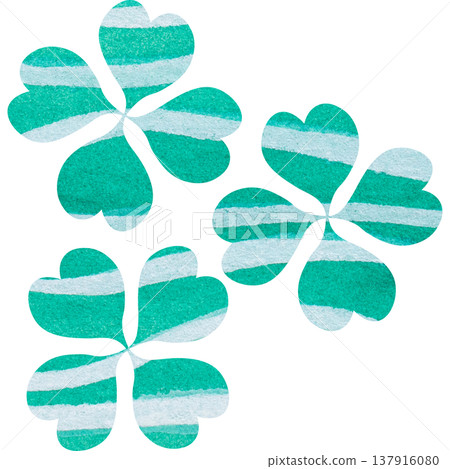 Beautiful watercolor four-leaf clover icon image illustration 137916080