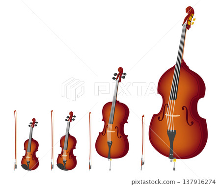 Violin family icon set 137916274