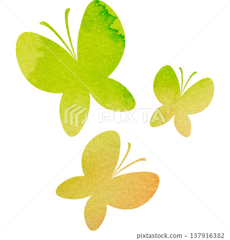 Beautiful watercolor butterfly icon image illustration 137916382