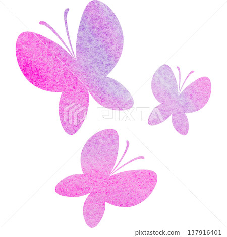 美麗的水彩蝴蝶圖示圖像插圖 137916401