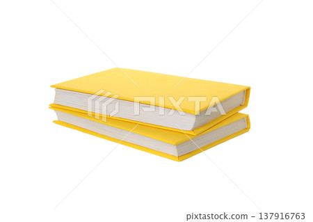 Two yellow books on a bright backdrop, isolated, PNG Two yellow books on a bright backdrop, isolated, PNG 137916763