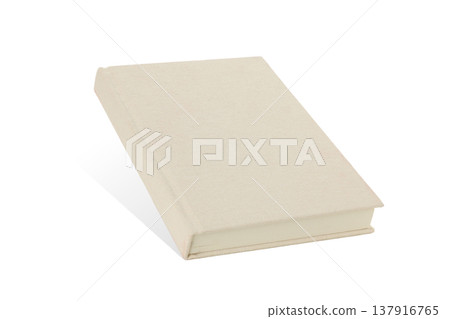 Blank book laying flat ready for notes or drawings, isolated, PNG 137916765