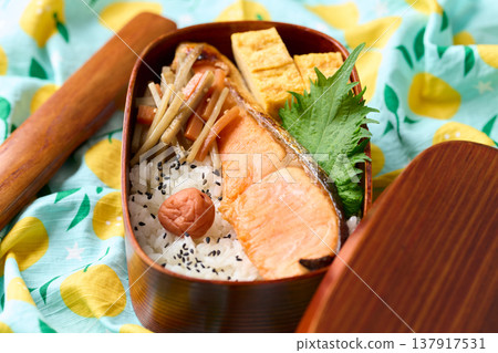 Homemade salmon bento Homemade salmon bento 137917531