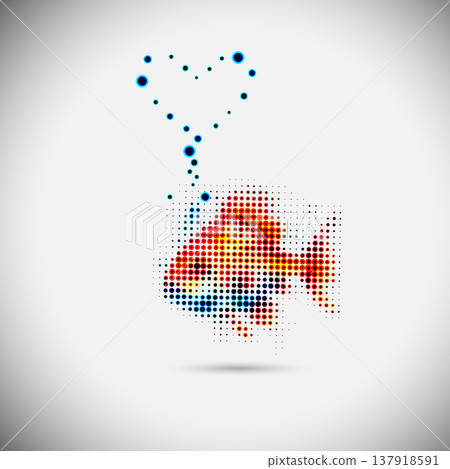 golden Fish halftone dots . Not AI, Vector illustration golden Fish halftone dots . Not AI, Vector illustration 137918591