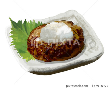 日式漢堡牛排（白盤） 137918977