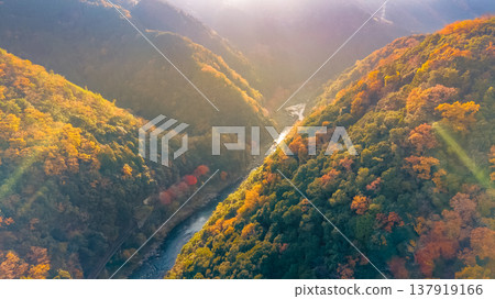 NOV 28 2025 Scenic Hozu River in Kyoto Japan Arashiyama NOV 28 2025 Scenic Hozu River in Kyoto Japan Arashiyama 137919166