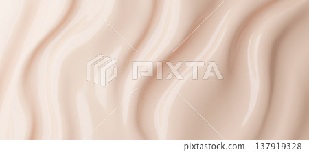 Luxury beige liquid foundation texture with elegant soft waves for cosmetic product background 3D render 137919328
