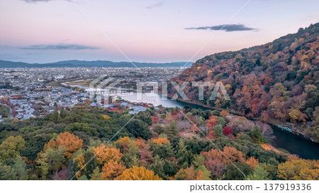 NOV 28 2025 Scenic River Gorge of Rankyo in Kyoto 137919336