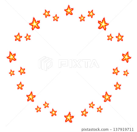 Flame star round frame 137919711