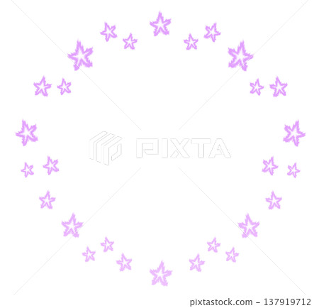 Flame Star Round Frame_Purple 137919712