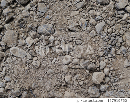 Ground mixed with stones and gravel Ground mixed with stones and gravel 137919760