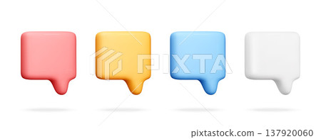 Set of colorful speech bubbles in 3d style. 137920060