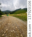 Road in the Sochi mountains in Krasnaya Polyana at 960 meters above sea level. 137920106