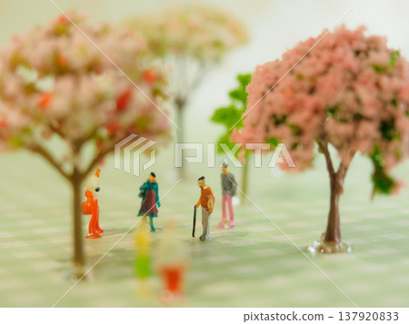 人們沿著櫻花樹走 人們沿著櫻花樹走 137920833