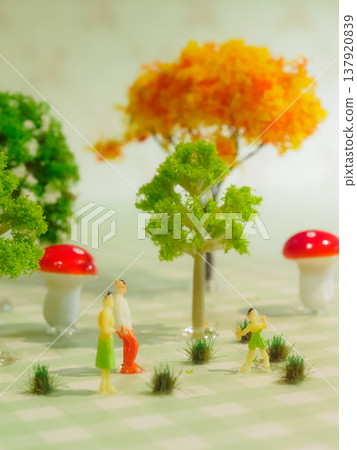 A family enjoying autumn mountain climbing A family enjoying autumn mountain climbing 137920839