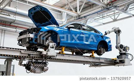 car engine repair in factory 137920957