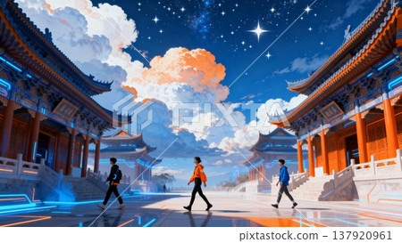 walking on the bridge 137920961