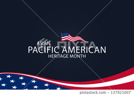 Asian Pacific American Heritage Month Design with Flowing American Flag Asian Pacific American Heritage Month Design with Flowing American Flag 137921007