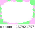 粉紅色和綠色水彩畫框 137921757