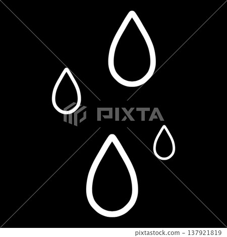 一幅簡單的白色雨滴插圖。 一幅簡單的白色雨滴插圖。 137921819