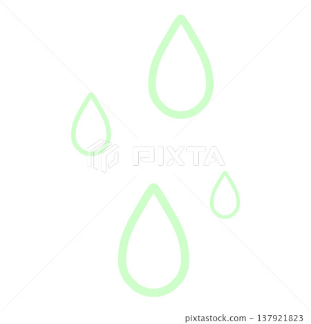 A simple illustration of a light green raindrop. A simple illustration of a light green raindrop. 137921823