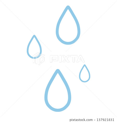 A simple illustration of a light blue raindrop. A simple illustration of a light blue raindrop. 137921831