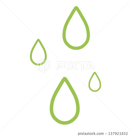 一幅淺綠色雨滴的簡單插圖。 137921832