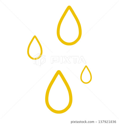 A simple illustration of a yellow raindrop. A simple illustration of a yellow raindrop. 137921836