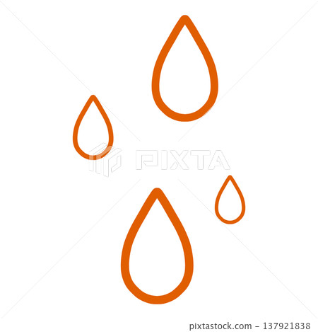 A simple illustration of an orange raindrop. A simple illustration of an orange raindrop. 137921838