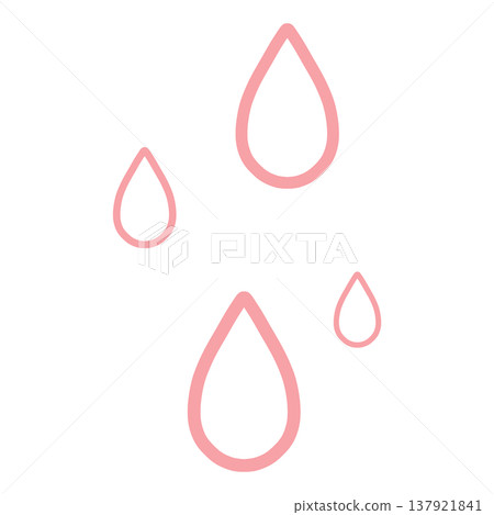 一幅簡單的粉紅色雨滴插圖。 一幅簡單的粉紅色雨滴插圖。 137921841