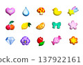 Cute, puffy sticker-style icons 137922161