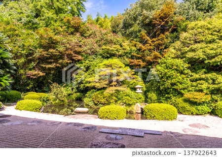 島根縣松江市松江藩主鬆平氏的家寺－月勝寺的秋景 137922643