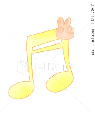 玩石頭剪刀布的手和音符 137922807