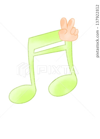 玩石頭剪刀布的手和音符 137922812