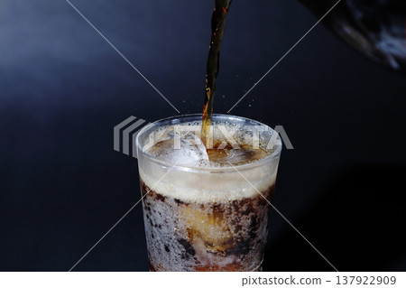 倒一杯氣泡可樂。 倒一杯氣泡可樂。 137922909
