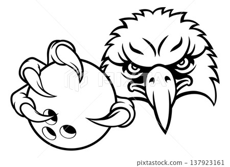 Eagle Hawk Bowling Ball Bald Eagles Mascot Eagle Hawk Bowling Ball Bald Eagles Mascot 137923161