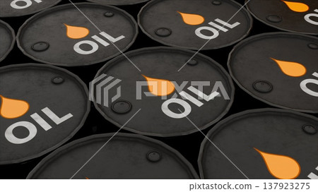 3d black barrels. Computer generated render 137923275