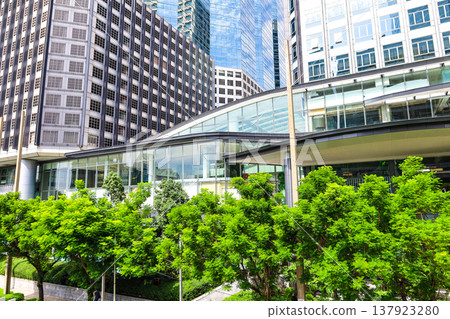 城市景觀,綠樹成蔭,建築物林立。 城市景觀,綠樹成蔭,建築物林立。 137923280
