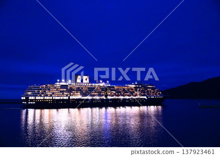 The cruise ship Westerdam departs from Miyako. The cruise ship Westerdam departs from Miyako. 137923461