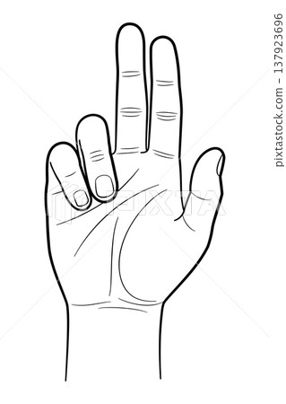 Right hand raised in benediction, known as hand of benediction, or benediction sign. Short invocation for divine help, blessing and guidance, usually at the end of worship service. Isolated. Vector 137923696