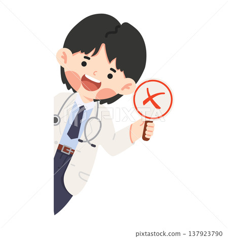 Doctor Holding a Red Cross Sign Doctor Holding a Red Cross Sign 137923790