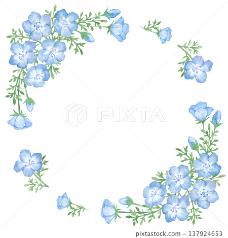 水彩粉蝶花畫框 水彩粉蝶花畫框 137924653
