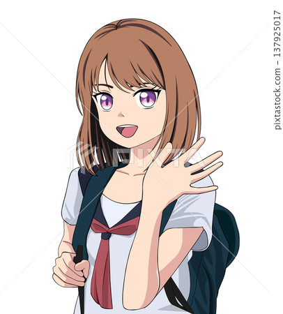 水手服揮舞著的女孩 137925017